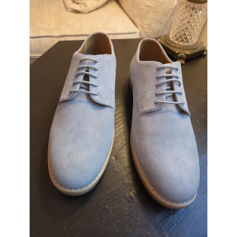 Bar III Men's Trumanns Suede Derby Shoes Manhattan Mist Blue Size 9.5M NEW! $100 - Picture 3 of 12